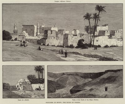 Sketches in Egypt, the Ruins of Thebes by Charles Auguste Loye